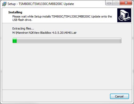 TSM800C / TSM1330C / MBB200C Update Instructions The setup program will now copy