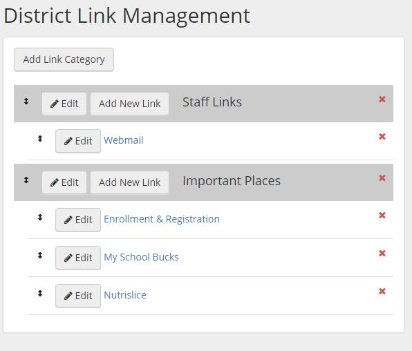 District Links When creating a Link you will first need to create a category if one is not already created. To Create a Category. 1.