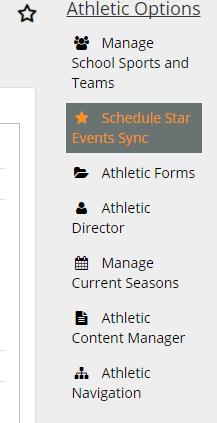 Schedule Star Events If you use Schedule Star you can select on the Schedule Star Sync.
