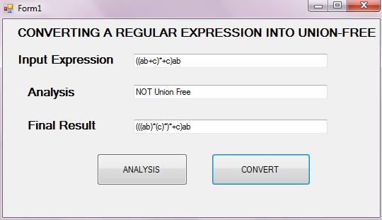 Figure 4.4: Operation analysis of the regular expression. Figure 4.