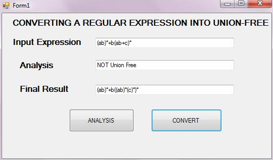 Figure 4.12: Operation analysis of the regular expression. Figure 4.