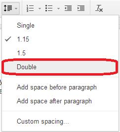 25 Selecting Double Spacing Typically, printed text is formatted using double spacing. Double spacing places extra space between the lines of your text and makes it easier to read on a printed page.