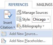 Microsoft Word 2013 Prior preparation for completing a bibliography while creating your portfolio will make things easier