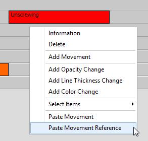 Note that you can also make a simple copy by selecting Paste Movement in the context menu.