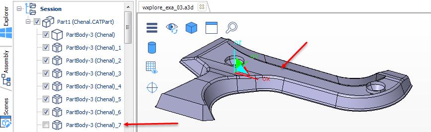 5 - Editing 5.2 - Deleting and Restoring Entities Exploded Model Merging Surfaces This function allows you to merge several surfaces in one single object or to cancel an explosion. 1.
