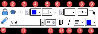 You can use the toolbox below the label to modify it: Label Creation/Edition Toolbox 1 Allows you to obtain a fixed position of the label on the screen, when you translate or rotate the part.