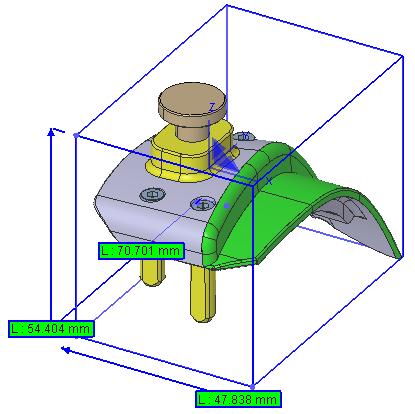 2 - Bounding Box The bounding box function allows you to determine the size of the material block required to produce your part and thus to estimate the cost of raw materials.