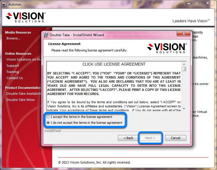 Step 4 The install will ask you to accept the License Agreement.