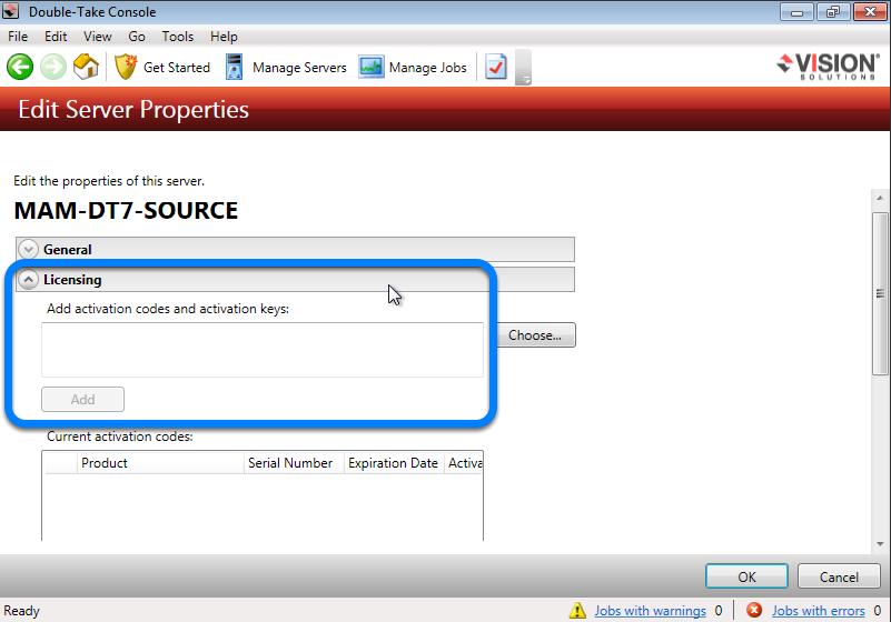 Step 4 Expand the Licensing section under Edit Server Properties if it is not already expanded.