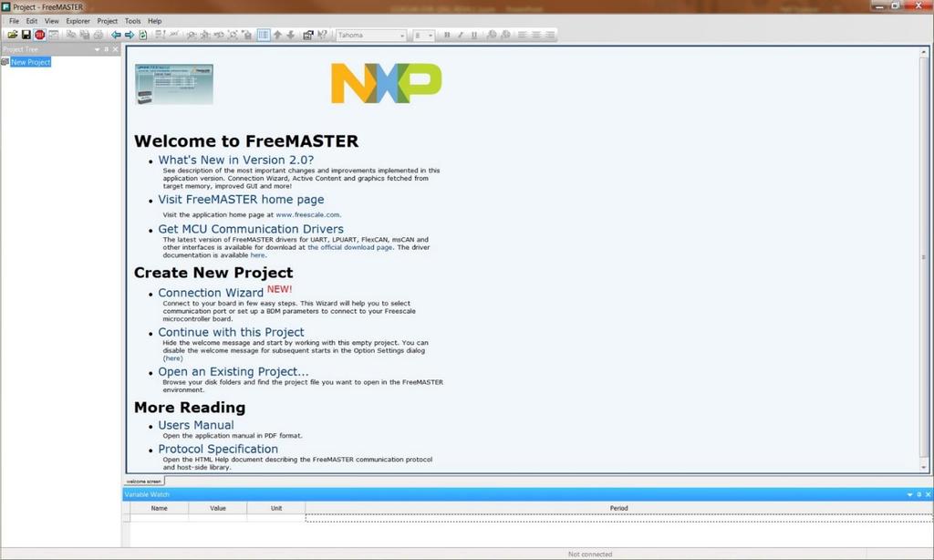 Install the FreeMASTER tool Download and install the FreeMASTER PC application www.nxp.