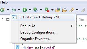 Debug Basics: Starting the Debugger Debug configuration is only required once. Subsequent starting of debugger does not require those steps.