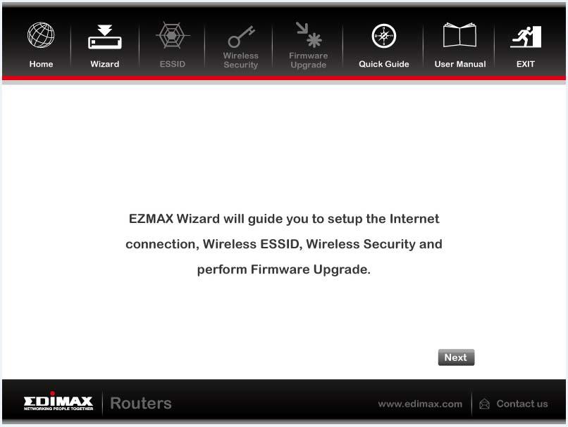 4. EZmax Setup Wizard You can configure the router by running the setup wizard on the CD-ROM included in the package contents.