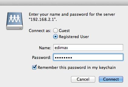 Enter the username and password which you added during step 4 and then click Connect. 7.