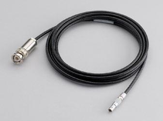 Model 4200-MTRX-*: Ultra low noise SMU triax cable is terminated with a miniature male triax connector on one end and a standard 3-slot male triax connector on the