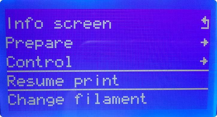 7.3.2Resume printing: (1) Info screen