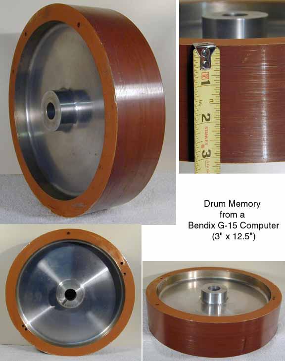 1956 Bendix G-15 magnetic drum memory Simulates mercury delay lines 2160 words of 29 bits each (so about 8000 bytes