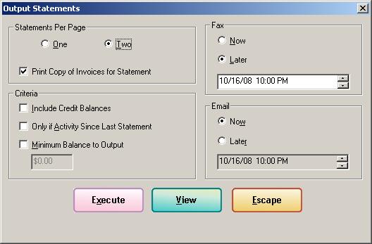 18 18 Chapter 18 Figure 18-9: Output Statements Window Following are the settings in the Output Statements window.