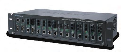 Media Converter Chassis MC-700 7-slot hot-swappable LED indicators for system status monitoring Built-in AC power supply unit MC-1500 15-slot hot-swappable LED indicators for system status monitoring