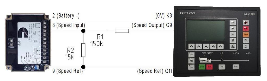 Chapter : Dedicated I/O lines Connecting GC2000 to a Cummins EFC: Because of the very high sensitivity of Cummins EFC module input, please use the schematic below to connect your GC2000 to the EFC.