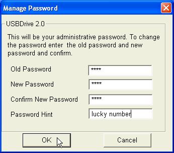 2. The following window will appear. Select the Manage Password button. 3.