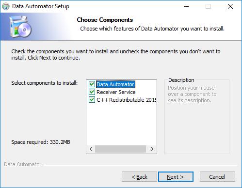3. Press Next on the Welcome to Data Automator Setup screen.