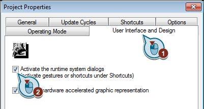 Configuring the Process Screens 5.10 Using Runtime system dialogs 6.