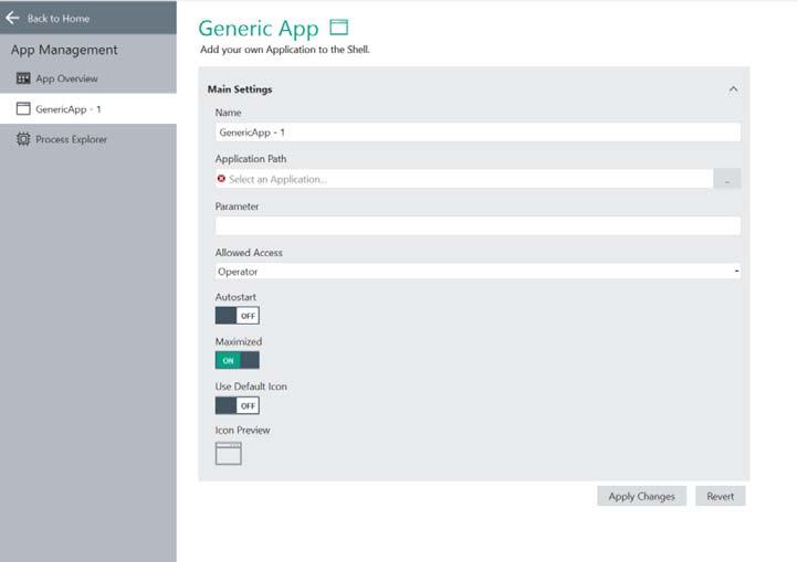 App Management Creating an App 1. To create an app, click. 2. The "Generic App" window appears.
