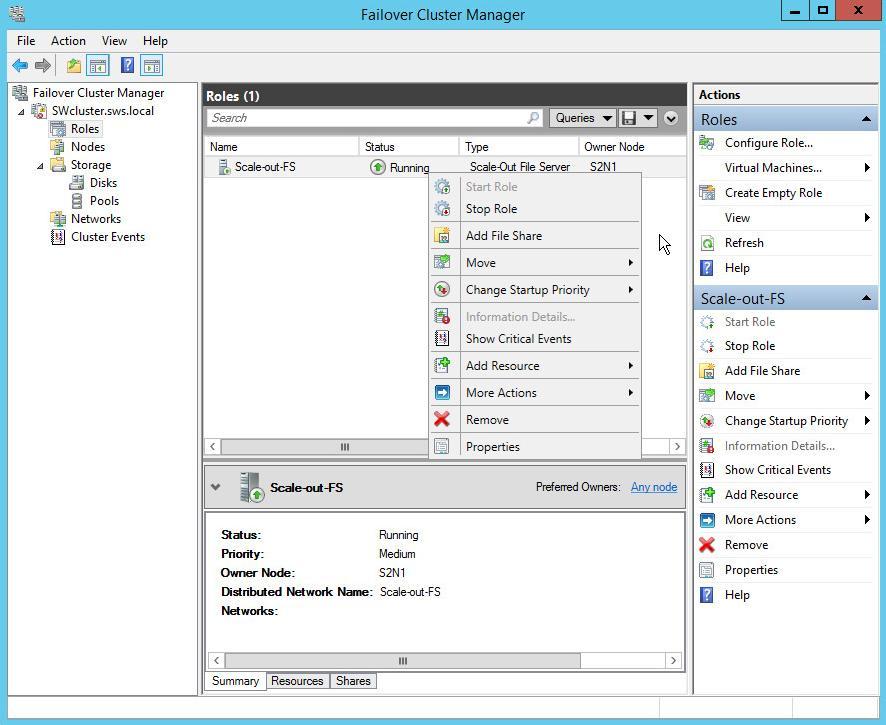 Creating A File Share On a Cluster Shared Volume 1.