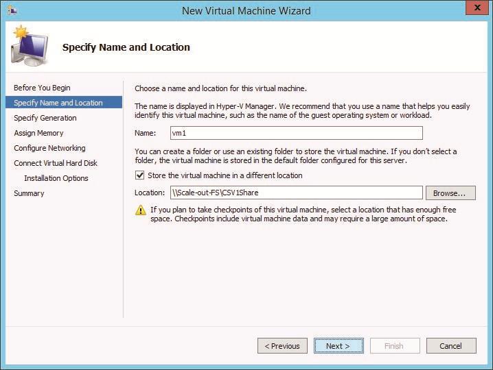 NOTE: When you start creating virtual machines, specify the
