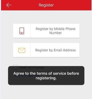 Krok č.3, Registrácia pomocou Emailovej adresy alebo telefónneho čísla (1) Na prihlasovacej obrazovke kliknite na tlačidlo REGISTER.