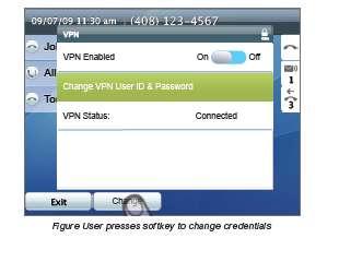 VPN can be Enabled On/Off User ID and Password can be changed or