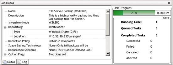 4 Monitor the Backup Use the Current Jobs view within the My Jobs tab of the left panel in the vranger Management Console to