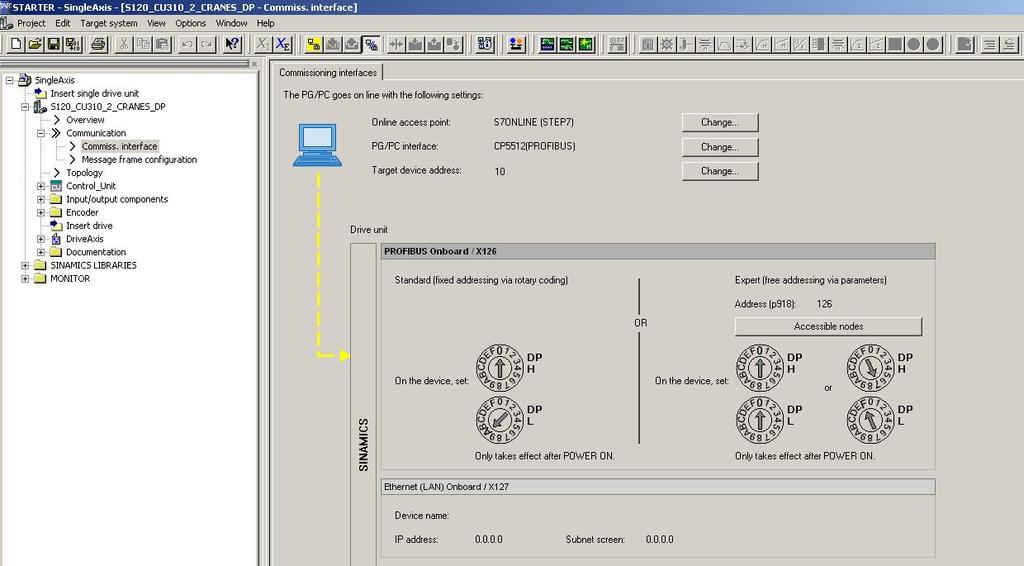 Step 4 - Compile and download Communication Interface via Profibus Sinamics