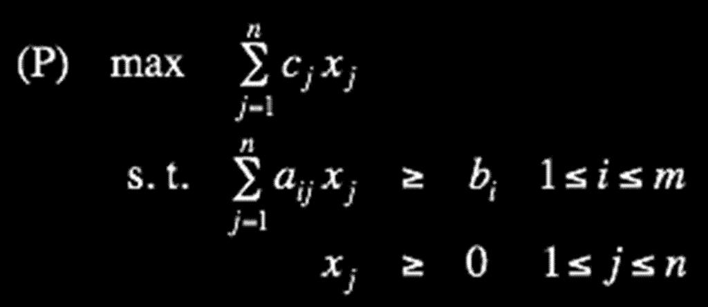 Linear programming Given integers a ij, b i, and c j, find real