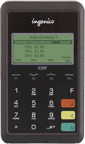 Handling gratuity on the icmp PIN pad If you are using an icmp PIN pad, you can handle gratuity on the icmp instead of in the app, which is a more natural flow since you don t need to pass your