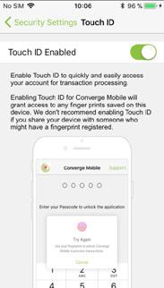How do I enable/disable TouchID? 1.