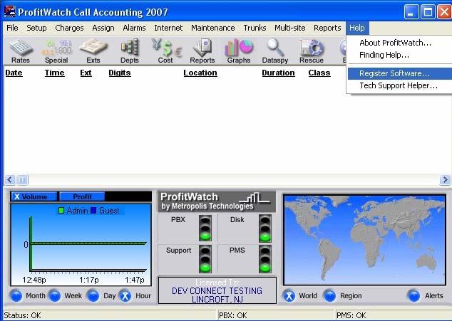 4.1 ProfitWatch Opening Screen and Software Registration The installation leads directly to