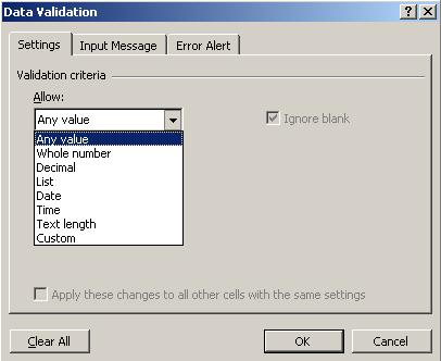 3. Validating Data Entry Data validation is an Excel feature that you can use to define restrictions on what data can or should be entered in a cell.