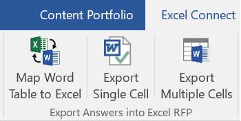 Responding to an Excel RFP in Word Tips for Using Expedience Ribbons in Word Tables Search and Insert Content from Portfolio Once the Excel RFP has been