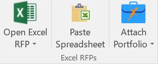 You can open your Content Portfolio directly or select from the Portfolio dropdown on the Excel Connect Ribbon Once the Portfolio is opened it will appear