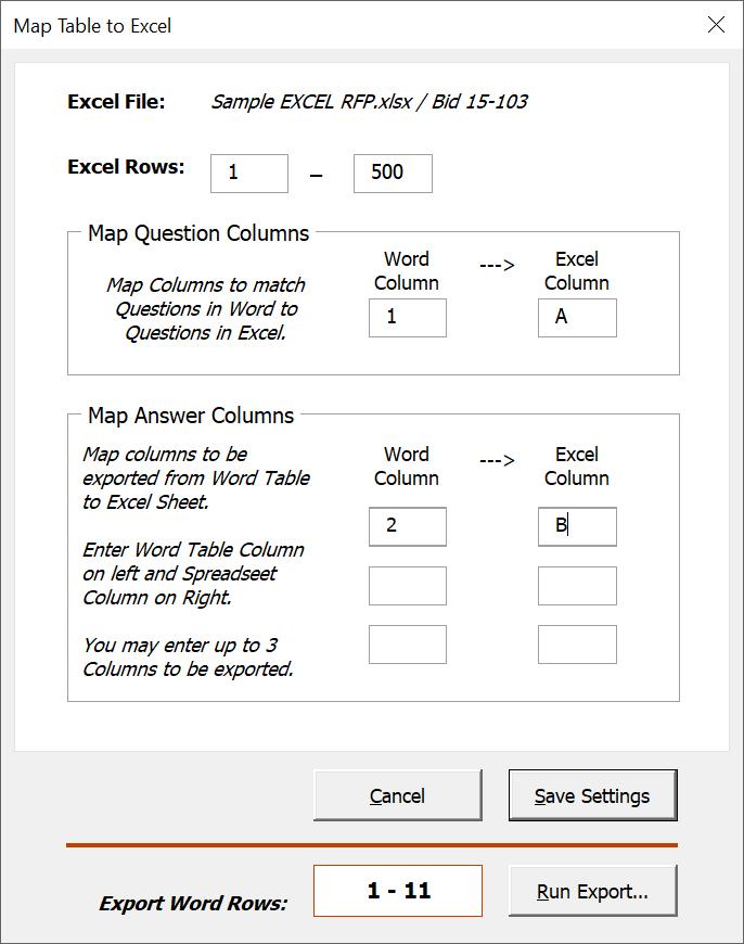 Export Word Content into Excel The mapping screen is reopened.