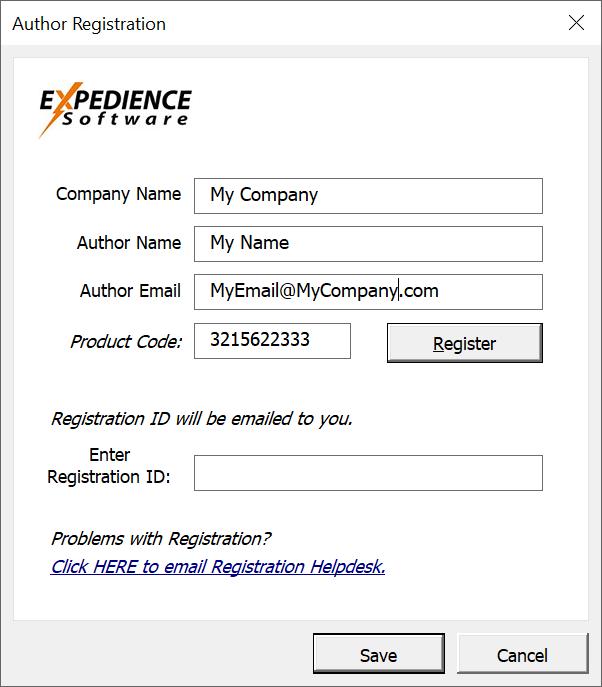 About Expedience Ribbon Management Author Registration If you have received an Expedience Author License you can register as an Author from the About Expedience menu from any Expedience Ribbon.