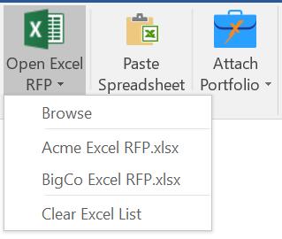Responding to an Excel RFP in Word Responding to an Excel RFP in Word Create a Word Table from an Excel Worksheet Opening the Excel RFP The target Excel RFP can be opened directly or through the