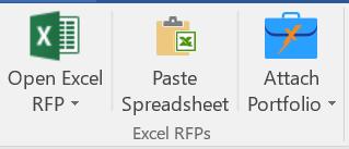 Once opened, a link to the Excel RFP will be added to the recently used menu to make it easy to switch between Excel RFPs. Click Clear Excel List to remove links from the menu.