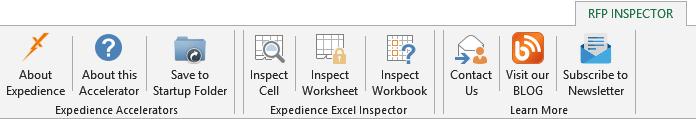 To generate the report click Inspect Workbook on the RFP Inspector Ribbon.