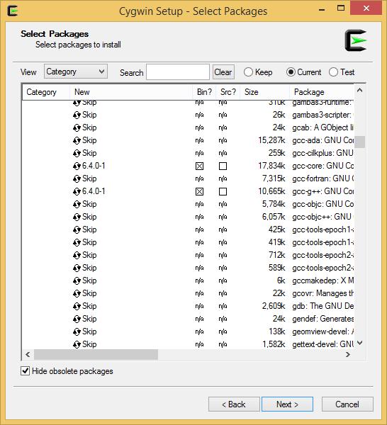 Cygwin Setup Help for ENCM 339 page 6 of 6 Figure 4: The version numbers