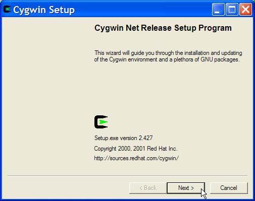 Downloading Cygwin Double click