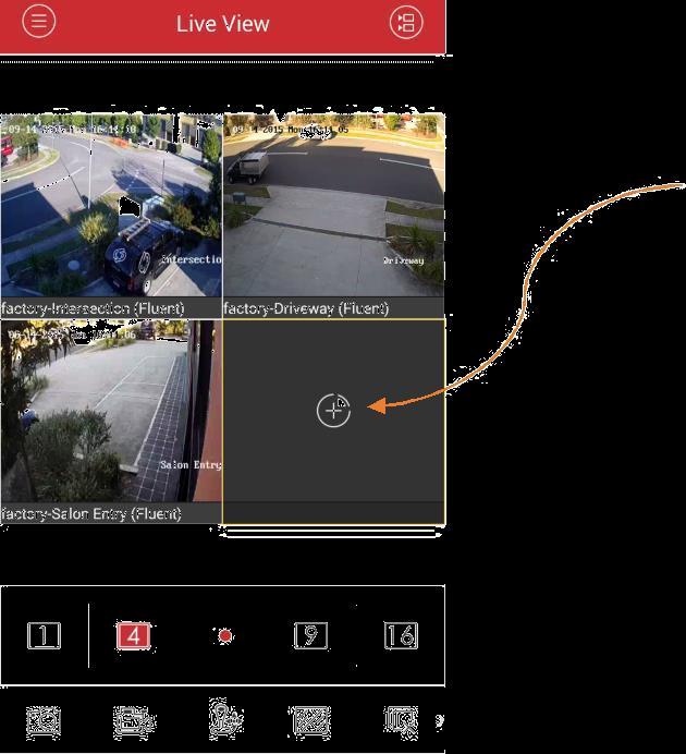 To add a camera view to your screen, simply click on