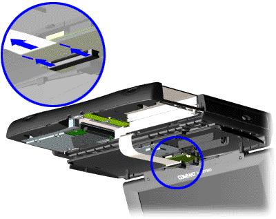 4. Turn the Notebook over (right side up). 5. Pull the display release latches to open the display. 6.