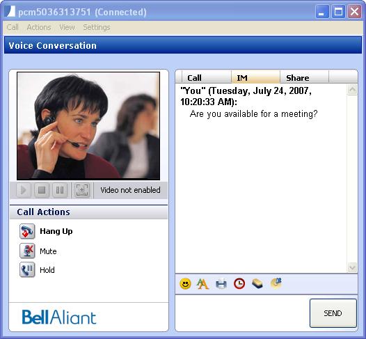 Sending and Receiving an Instant Message (continued) Reply to an instant message When you receive an instant message, it appears in the IM tab of a Conversation window.